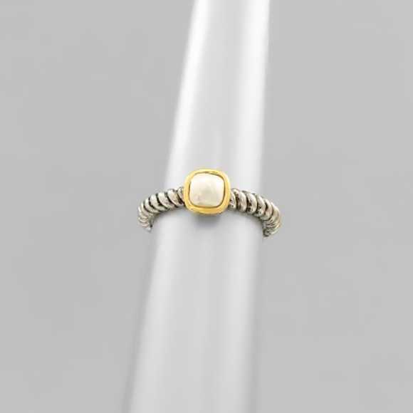 COPY - Pearl Charm Cable Ring - Picture 1 of 1